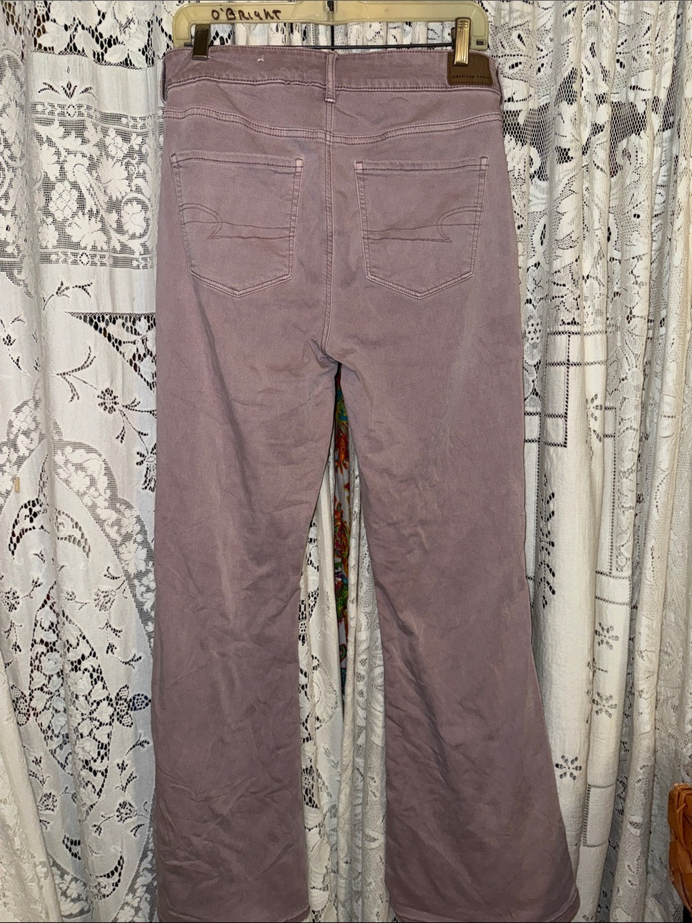 American Eagle Outfitters Mauve Wide Leg Jeans - Picture 8 of 9